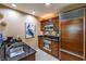 Modern kitchen with stainless steel appliances and dark countertops at 135 E Harmon Ave # 2302, Las Vegas, NV 89109