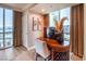 Home office with a desk and city views at 135 E Harmon Ave # 2302, Las Vegas, NV 89109
