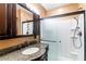 Bathroom with granite vanity and a shower/tub combo at 362 Rainbow Canyon Blvd, Las Vegas, NV 89124