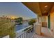 Balcony overlooks a quiet residential street and mountain views at 38 Benevolo Dr, Henderson, NV 89011