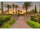 Stone bridge and pond at the entrance to Bella Fiore at 38 Benevolo Dr, Henderson, NV 89011