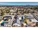 Aerial view of house, pool, and neighborhood at 5110 N Valadez St, Las Vegas, NV 89149
