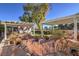 Pergola and rock water features in backyard at 5110 N Valadez St, Las Vegas, NV 89149