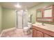 Basement bathroom with shower, toilet and vanity at 5110 N Valadez St, Las Vegas, NV 89149