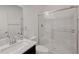 Clean bathroom, featuring a shower/tub combo and vanity at 824 Bluebird Hill Ave, North Las Vegas, NV 89084