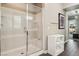 Spa-like bathroom with a large shower and modern fixtures at 8716 Purple Wisteria St, Las Vegas, NV 89131