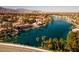 Community overview featuring a lake and numerous homes at 3109 Siena Cir, Las Vegas, NV 89128