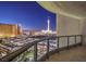 Nighttime view of the city skyline from a condo balcony at 322 Karen Ave # 1001, Las Vegas, NV 89109