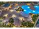 Night view of resort-style pool, lounge chairs, and gazebo at 322 Karen Ave # 1001, Las Vegas, NV 89109