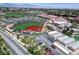 Aerial view of school campus with sports fields at 355 Purple Sandpiper St, Las Vegas, NV 89138