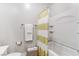 Clean bathroom with a shower/tub combo and towels at 355 Purple Sandpiper St, Las Vegas, NV 89138