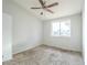 Bright bedroom with carpeted floor and ceiling fan at 3644 San Pascual Ave, Las Vegas, NV 89115