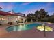 Stunning pool and spa at twilight, perfect for evening relaxation at 43 Innisbrook Ave, Las Vegas, NV 89113