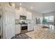 Modern kitchen with white cabinets and granite countertops at 4710 Frasers Owl Ave # 103, North Las Vegas, NV 89084