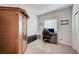 Home office with a wooden sauna, desk, and chair at 4710 Frasers Owl Ave # 103, North Las Vegas, NV 89084