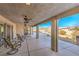 Spacious covered patio overlooking backyard at 4780 Mack Ct, Pahrump, NV 89060