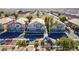 Aerial view of two-story townhouses with attached garages at 6529 Za Zu Pitts Ave # 102, Las Vegas, NV 89122