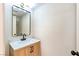 Stylish powder room with single vanity and marble countertop at 6529 Za Zu Pitts Ave # 102, Las Vegas, NV 89122