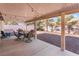 Covered patio with seating area and string lights at 848 Waterloo Dr, Henderson, NV 89002