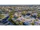 Aerial view of a residential neighborhood with a focus on a house with a pool at 8986 Lillyhammer Ct, Las Vegas, NV 89147