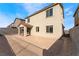 View of backyard featuring covered patio, neutral stucco and block fencing at 9247 Lunar Phase St, Las Vegas, NV 89143