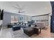 Open kitchen with island and modern gray cabinets at 3957 Little Creek Ave, Las Vegas, NV 89141