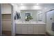 Double vanity bathroom with walk-in shower and ample counter space at 161 Petaluma Valley Dr, Las Vegas, NV 89138