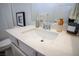 Bright bathroom with white vanity and updated fixtures at 161 Petaluma Valley Dr, Las Vegas, NV 89138