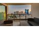 Enjoy city views from this furnished balcony at 222 Karen Ave # 2601, Las Vegas, NV 89109
