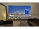 Evening city views from a furnished balcony at 222 Karen Ave # 2601, Las Vegas, NV 89109