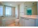 Bathroom with soaking tub and city view at 222 Karen Ave # 2601, Las Vegas, NV 89109