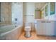 Bathroom with soaking tub and modern vanity at 222 Karen Ave # 2601, Las Vegas, NV 89109