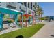 Resort-style pool with cabanas and artificial turf at 353 E Bonneville Ave # 457, Las Vegas, NV 89101