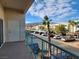 Balcony view of parking lot, landscaping, and mountain backdrop at 3550 Bay Sands Dr # 2088, Laughlin, NV 89029