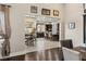 Open kitchen with an island and dark cabinetry at 7670 Frittata Ave, Las Vegas, NV 89113