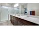 Spacious bathroom with double vanity and walk-in shower at 10581 Olinda St, Las Vegas, NV 89179