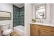 Contemporary bathroom with a tub, stylish tilework, and modern vanity at 2500 W Oakey Blvd, Las Vegas, NV 89102