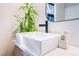 Modern bathroom with floating vanity and rectangular vessel sink at 2781 Sandyfalls Way, Las Vegas, NV 89142