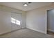 Spacious bedroom with neutral wall paint, carpet flooring and sliding door closet at 3225 Crawford St, North Las Vegas, NV 89030