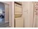 Stackable washer and dryer in a convenient laundry closet at 4050 Pacific Harbors Dr # 246, Las Vegas, NV 89121