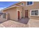 Side yard with brick pavers and access to home at 5520 Acadia Leaf St, Las Vegas, NV 89149