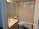 Clean bathroom with a shower/tub combo and vanity at 601 Cabrillo Cir # 323, Henderson, NV 89015