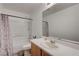 Clean bathroom with shower/tub combo and vanity at 6285 Crusted Dome Ct, Las Vegas, NV 89139