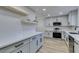 Modern kitchen with white shaker cabinets and quartz countertops at 647 Greenbriar Townhouse Way, Las Vegas, NV 89121