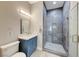 Modern bathroom with a large walk-in shower at 6640 Palmyra Ave, Las Vegas, NV 89146