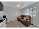 Recreation room with leather recliner sofa at 7490 Thistle Poppy St, Las Vegas, NV 89139