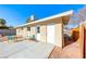 Concrete patio with seating and storage building at 801 7Th St, Boulder City, NV 89005