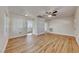 Spacious living room featuring hardwood floors and a ceiling fan at 801 7Th St, Boulder City, NV 89005