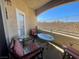 Private patio with seating area and mountain views at 833 Aspen Peak Loop # 1014, Henderson, NV 89011