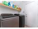 Laundry room with washer, dryer, and shelving at 8600 Copper Falls Ave, Las Vegas, NV 89129